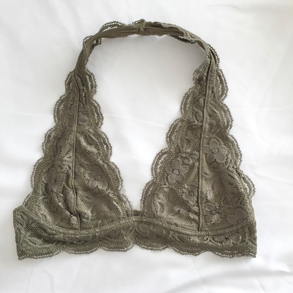 upstyleboutique Other - ❗️one left ❗️Olive Green Halter Lace Bralette